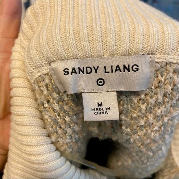 Sandy Liang Target Sherpa Pocket Comfy Boho Shabby Chic Colorblock Sweater - Picture 3 of 6